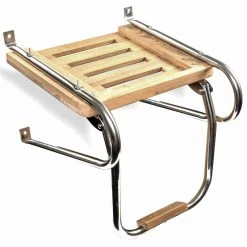 WHITECAP Boat Ladders Teak Swim Platform With Step, Inboard/Outboard