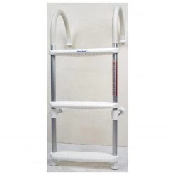 WEST MARINE Boat Ladders 3-Step Gunwale-Mount Boarding Ladder, 7" Hook, White Steps