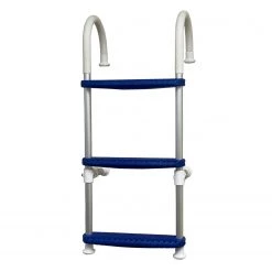 WEST MARINE Boat Ladders 3-Step Gunwale-Mount Boarding Ladder, 11" Hook, Blue Steps